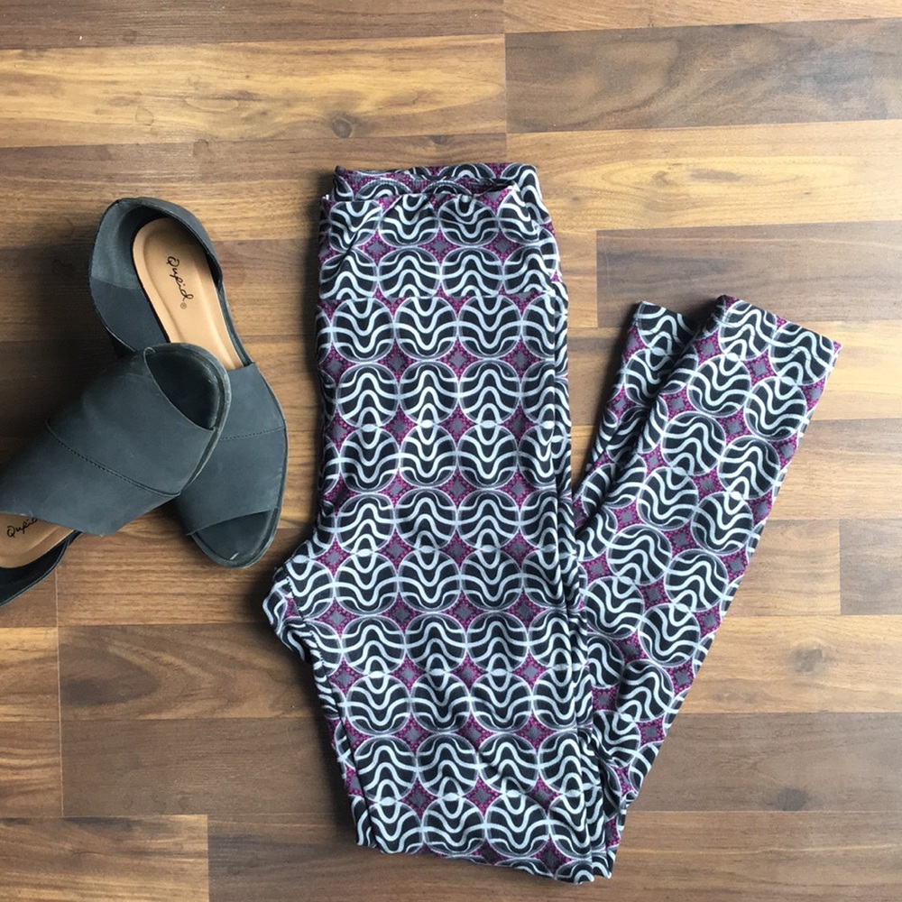 Lularoe purple, black,grey - OS Leggings